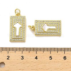 Латунные микропаве прозрачные подвески с фианитом&nbsp;KK-K365-10C-G