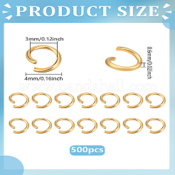 500 шт. Открытые соединительные кольца из нержавеющей стали 304&nbsp;STAS-LP0004-96