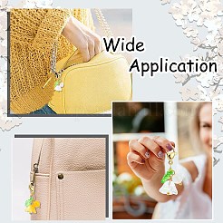 20 шт. 10-х цветный ландыш из стекла и акрила подвесное украшение&nbsp;HJEW-CJ00050