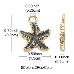 10шт 5 цвета сплава эмалевые подвески&nbsp;ENAM-YW0002-66