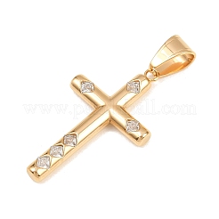 Подвески из хирургической нержавеющей стали 316 и прозрачного кубического циркония.&nbsp;STAS-A137-03C-G