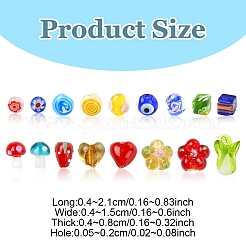 60 шт. 10 нити бусин лэмпворк ручной работы&nbsp;LAMP-YW0001-32