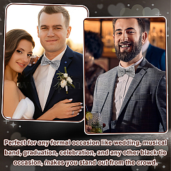 Регулируемые галстуки-бабочки из полиэстера и смолы со стразами для мужчин&nbsp;AJEW-WH0472-01C