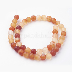 Натуральный красный агат нитей бисера&nbsp;G-G735-64F-8mm