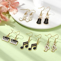 Женские серьги с подвесками из золотого сплава с эмалью&nbsp;X-EJEW-JE05657