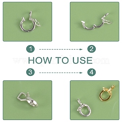 2 шт. 2 цвета 925 стерлингового серебра раскладывающаяся застежка&nbsp;STER-GO0001-33