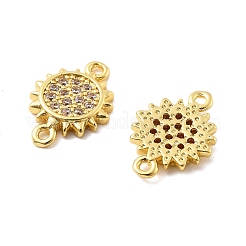 Шармы-соединители из латуни с микропаве из прозрачного кубического циркония&nbsp;KK-P304-01G