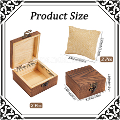 2 шт. деревянные коробки для хранения ювелирных изделий с 2 шт. тканевыми подушечками для браслетов и часов&nbsp;CON-BBC0001-16B