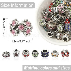 40 шт. 8 стиля сплава горный хрусталь европейские бусины&nbsp;MPDL-YW0001-04