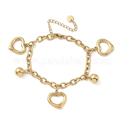 Браслеты с подвесками из нержавеющей стали 304 для женщин&nbsp;BJEW-G750-02B-G