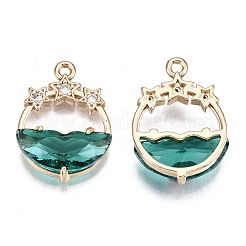 Граненые прозрачные стеклянные подвески&nbsp;GLAA-T020-18E