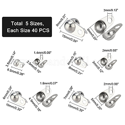 200 шт. 5-х размеров наконечники из нержавеющей стали 304&nbsp;STAS-PH0003-32