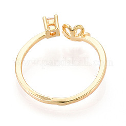 Закрепка для колец-штифтов из цветочной латуни с микропаве из кубического циркония&nbsp;X-KK-N274-15G