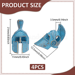 4 шт. латунные бусины для шлема&nbsp;FIND-UN0007-84BL