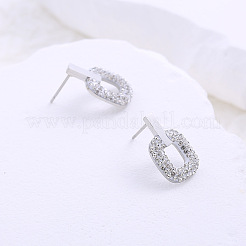 Овальные серьги-гвоздики из нержавеющей стали&nbsp;UD6518-1