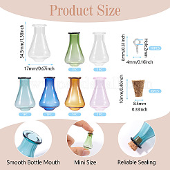 6 шт. 6-цветное стеклянное конусное украшение для бутылки желаний&nbsp;AJEW-TA0001-52B