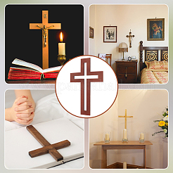 Украшение стены деревянным крестом&nbsp;AJEW-WH0348-328