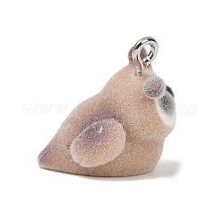 Подвески из непрозрачной смолы с рисунком животных&nbsp;RESI-H042-01P-13