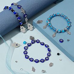 Наборы для изготовления браслетов с изображением руки хамсы и дурного глаза&nbsp;DIY-SC0020-39