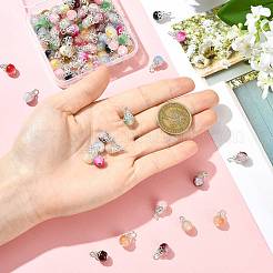 100 шт. 10-цветные подвески из искусственного нефрита с эффектом кракле&nbsp;PALLOY-FS00056