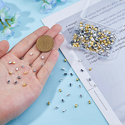 300 шт. 3-цветная гальванизированная немагнитная синтетическая гематитовая бусина G-DC0001-44