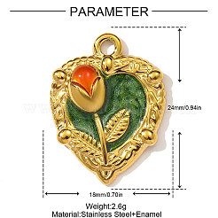 Подвески из нержавеющей стали 304 с эмалью&nbsp;STAS-OY003-16G