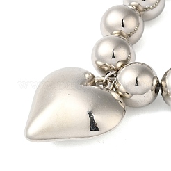 Ccb пластиковые круглые комплекты ожерелья с подвеской в форме сердца из бисера&nbsp;NJEW-U006-03P