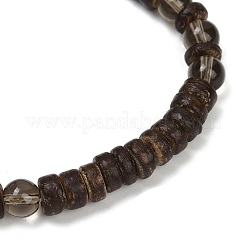 Браслеты из натуральных кокосовых бусин рондель для мужчин&nbsp;BJEW-JB11635-02