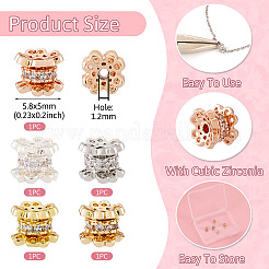 5 шт. двухцветная латунная микропаве из кубического циркония&nbsp;KK-TA0001-69