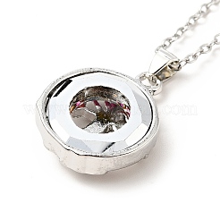 Разноцветный стеклянный пончик с подвеской в виде дерева жизни&nbsp;NJEW-J008-01B-P