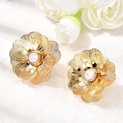 Серьги-гвоздики из латуни и стекла&nbsp;EJEW-F391-06G-02