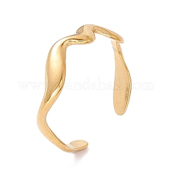 Ионное покрытие (ip) 304 нержавеющая сталь волнообразное открытое кольцо-манжета для женщин&nbsp;X-RJEW-H107-04G