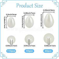 4 нить 3 стиля экологически чистых стеклянных бусин-капель&nbsp;HY-PA0001-01