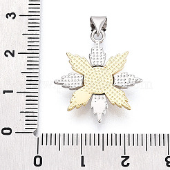 Латунные микропаве прозрачные подвески с фианитом&nbsp;KK-T080-14B-GP