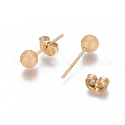 Серьги-гвоздики из нержавеющей стали 304 с ионным покрытием (IP)&nbsp;LS-EJEW-L215-58C-G