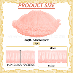 4 ярд полиэстеровой плиссированной кружевной отделки&nbsp;OCOR-PH0007-69A