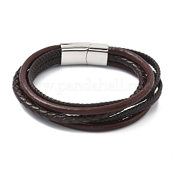 Кожаный шнур многожильных браслеты&nbsp;BJEW-K141-29B