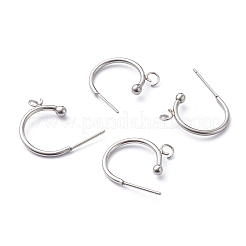 Серьги-полукольца из нержавеющей стали марки 304&nbsp;X-STAS-Z028-B01-P