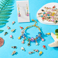 48шт 12 цвета сплава эмалевые подвески&nbsp;PALLOY-TA0002-55G