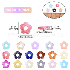 100 шт. прозрачные акриловые бусины градиентного цвета&nbsp;OACR-YW0003-37