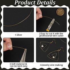 1м 925 серебряной проволоки&nbsp;STER-BC0003-01B-G