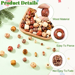 240 шт. 12 деревянных бусины смешанной формы&nbsp;WOOD-YW0001-73