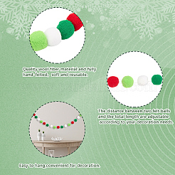 4шт. шар из помпона с полиэфирным шнуром для подвешивания баннеров&nbsp;AJEW-CP0009-76C