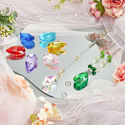 Набор для самостоятельного изготовления брелока из стекла и нержавеющей стали в форме капли&nbsp;DIY-SP0001-22