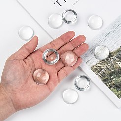 Прозрачный полукруглый стеклянные кабошоны&nbsp;LS-X-GGLA-R027-30mm