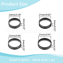 4 шт. 4 стиля из нержавеющей стали с рифлеными кольцами для пальцев&nbsp;STAS-LP0001-43EB-03