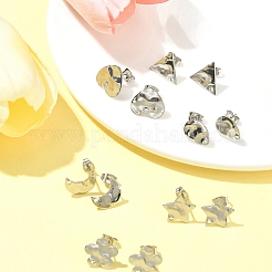 12 шт. 6 стиля фурнитуры для сережек-гвоздиков из нержавеющей стали 304&nbsp;FIND-FS0002-39