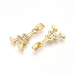 Латунные микро проложить кубического циркония подвески&nbsp;KK-T070-89G
