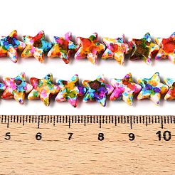 С напылением окрашенные синтетические бирюзовые бусинки&nbsp;UNKW-T001-11D