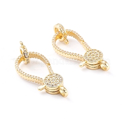 Латунная застежка-клешня с микропейвом из прозрачного кубического циркония&nbsp;LS-ZIRC-I043-35G